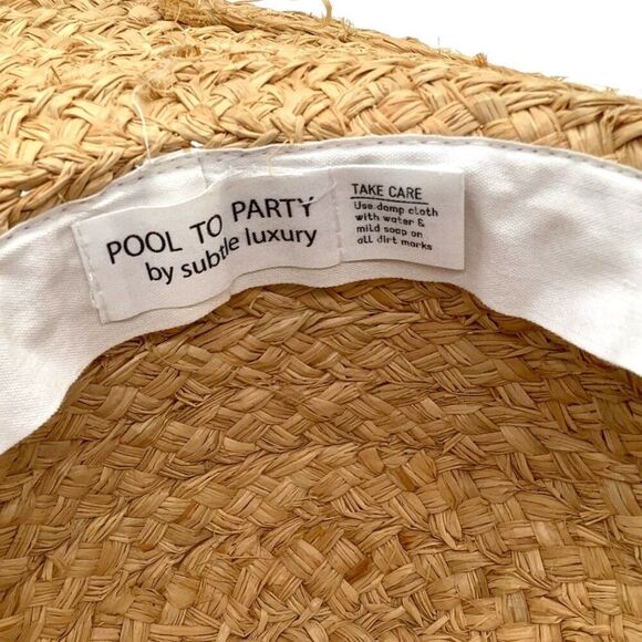 Pool to Party Straw Sun Hat by Subtle Luxury Women's OS Tassel - Picture 7 of 7